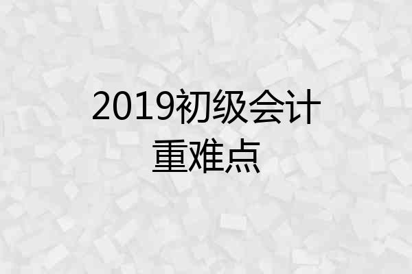 2019初级会计重难点