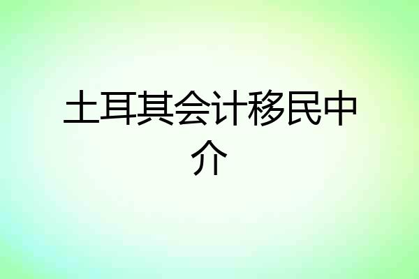 土耳其会计移民中介