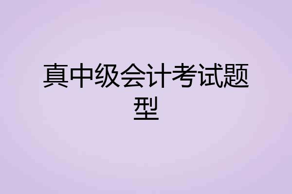 真中级会计考试题型