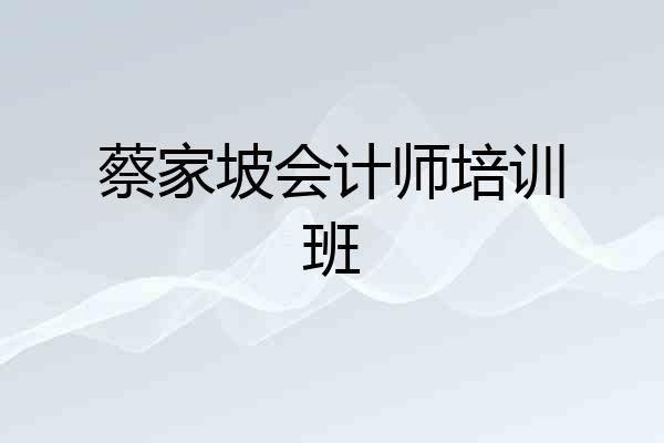 蔡家坡会计师培训班