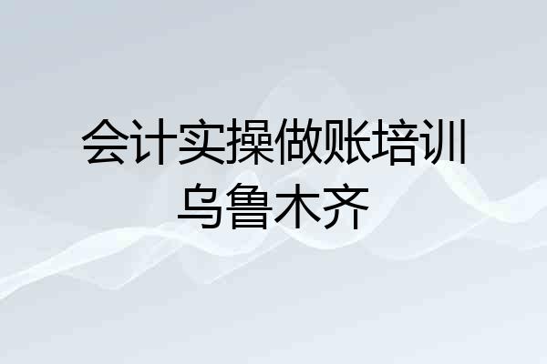 会计实操做账培训乌鲁木齐