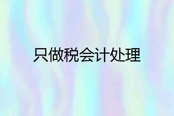 只做税会计处理