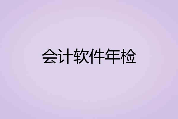 会计软件年检