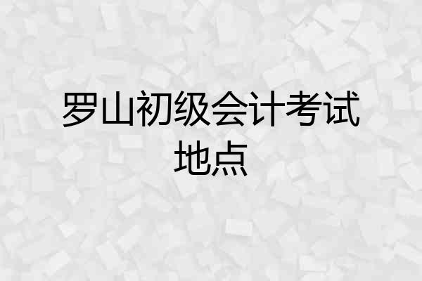 罗山初级会计考试地点