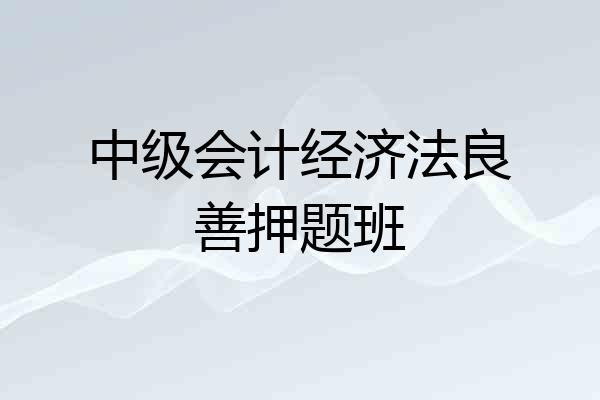 中级会计经济法良善押题班