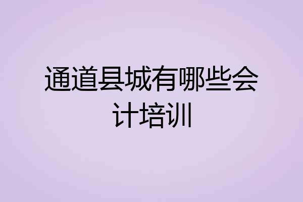 通道县城有哪些会计培训