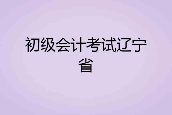 初级会计考试辽宁省