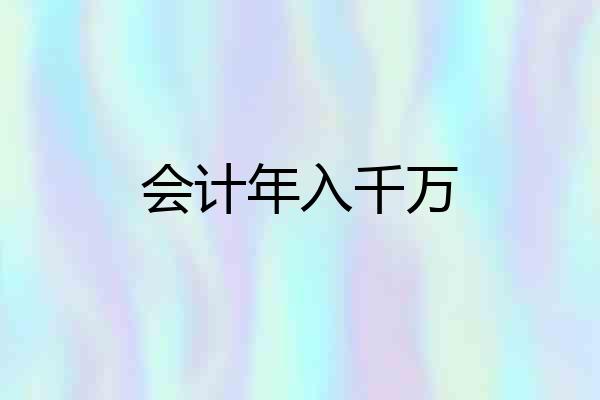 会计年入千万