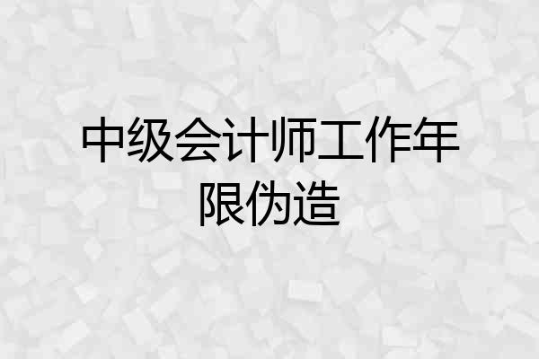 中级会计师工作年限伪造