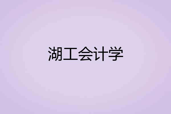 湖工会计学