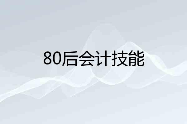 80后会计技能
