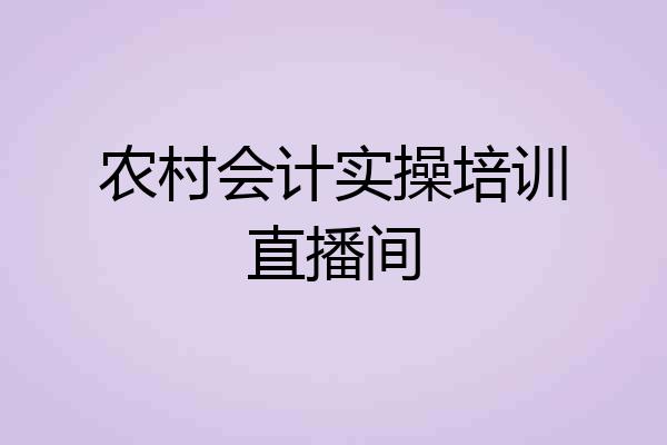 农村会计实操培训直播间