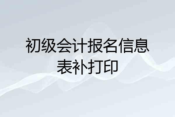 初级会计报名信息表补打印