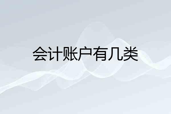 会计账户有几类