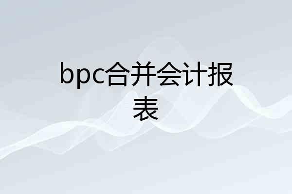 bpc合并会计报表