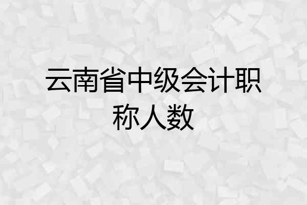 云南省中级会计职称人数