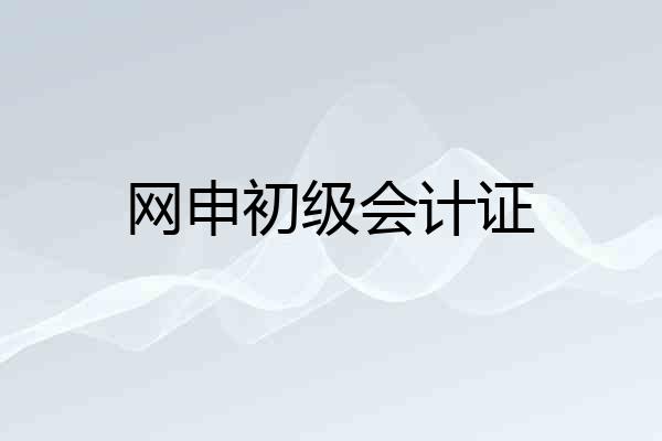 网申初级会计证