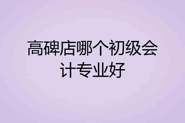 高碑店哪个初级会计专业好
