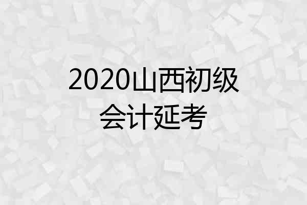 2020山西初级会计延考