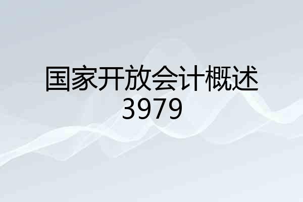 国家开放会计概述3979