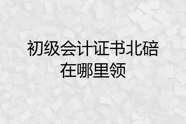 初级会计证书北碚在哪里领
