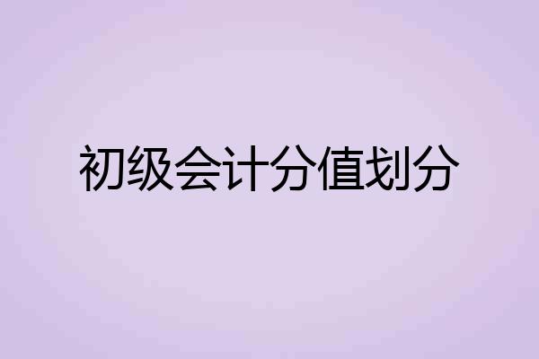 初级会计分值划分