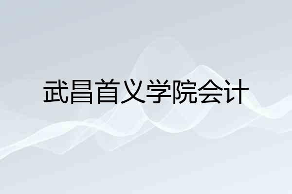 武昌首义学院会计