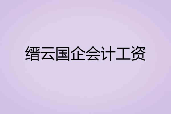缙云国企会计工资
