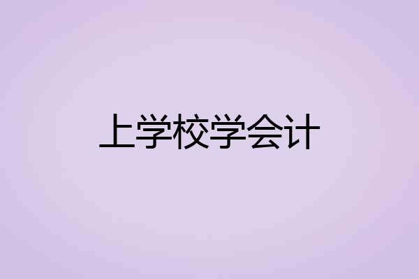 上学校学会计