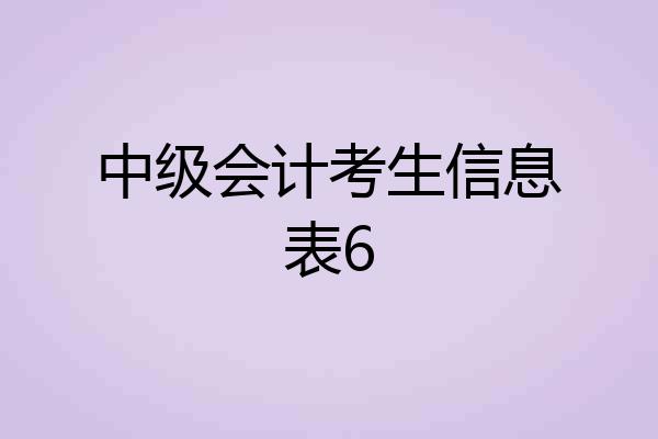 中级会计考生信息表6