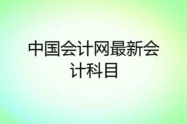 中国会计网最新会计科目