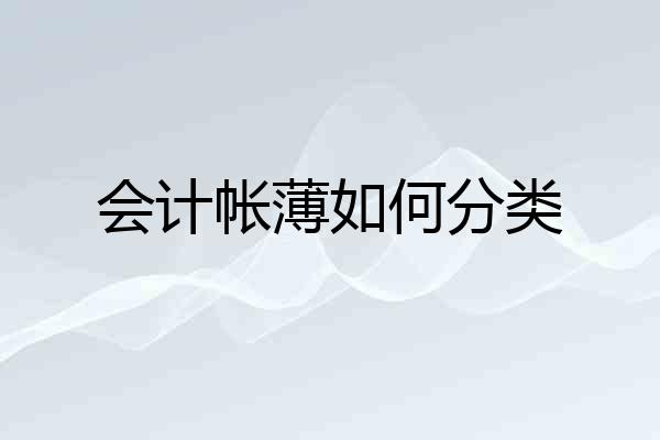 会计帐薄如何分类