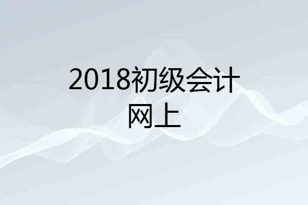2018初级会计网上