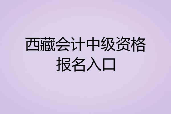 西藏会计中级资格报名入口