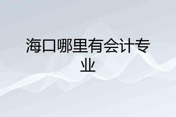 海口哪里有会计专业