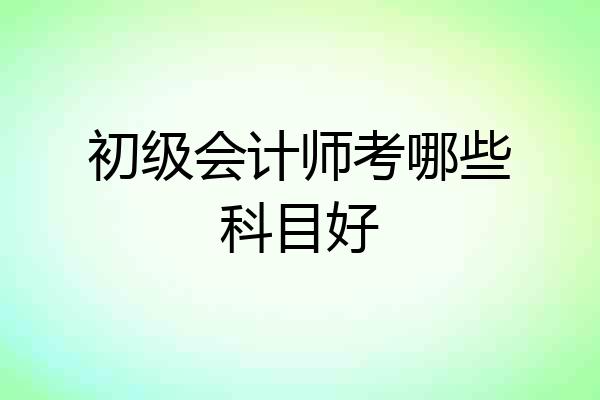 初级会计师考哪些科目好