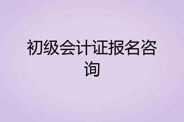 初级会计证报名咨询