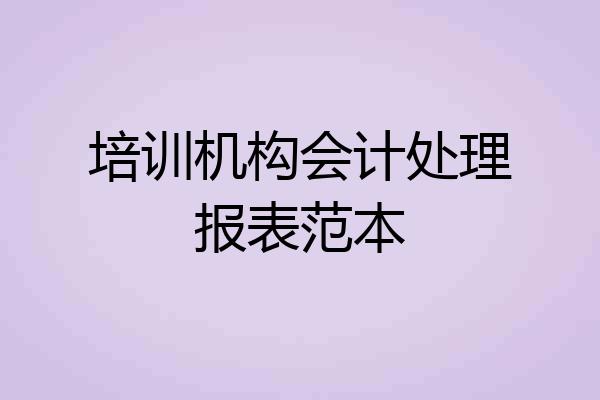 培训机构会计处理报表范本