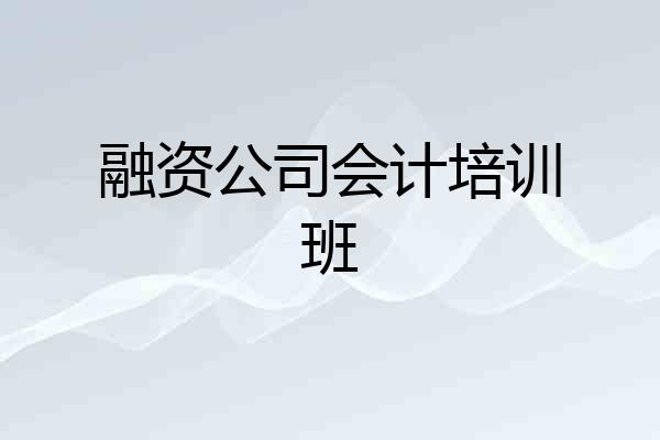 融资公司会计培训班