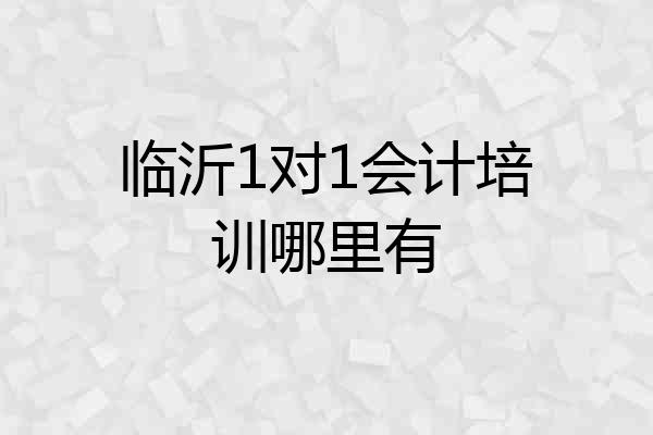 临沂1对1会计培训哪里有