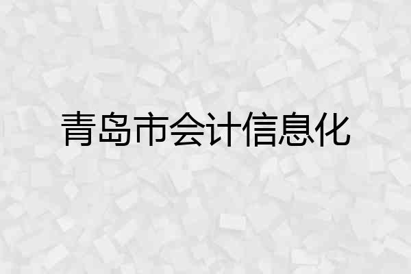 青岛市会计信息化