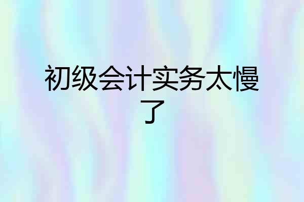 初级会计实务太慢了