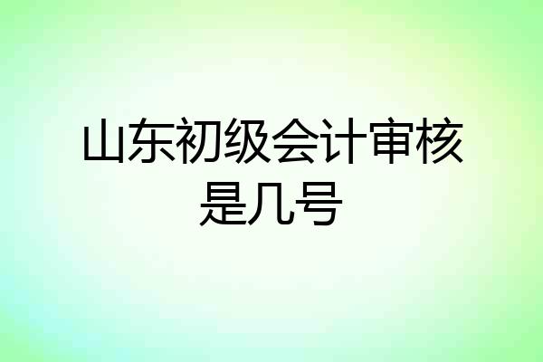 山东初级会计审核是几号
