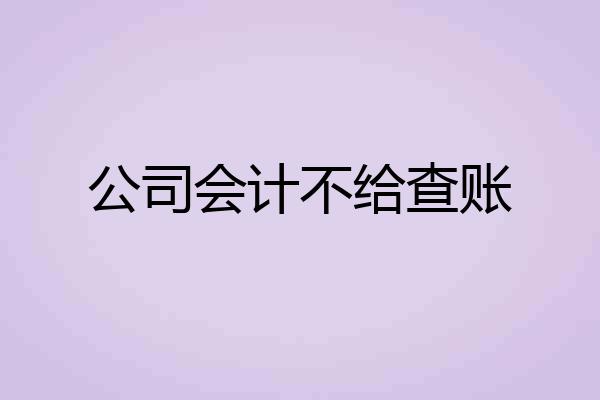 公司会计不给查账