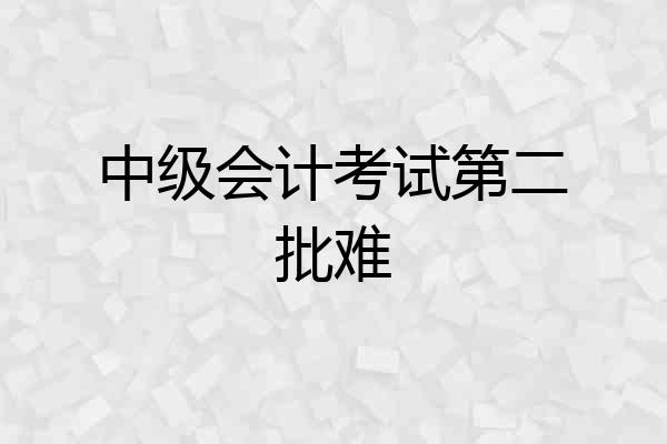 中级会计考试第二批难