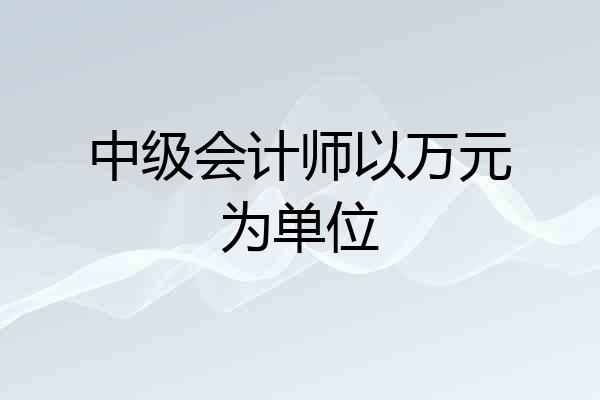 中级会计师以万元为单位