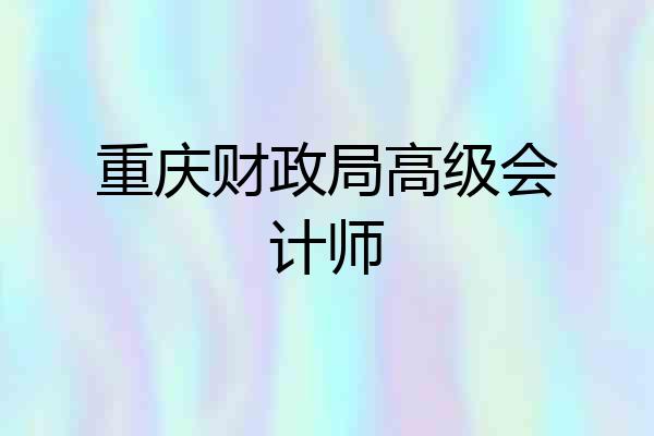 重庆财政局高级会计师