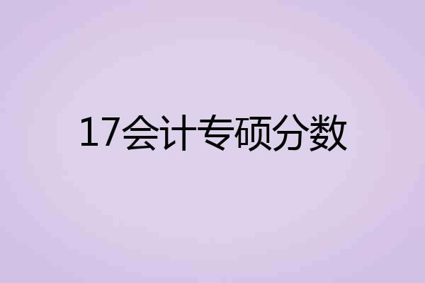 17会计专硕分数