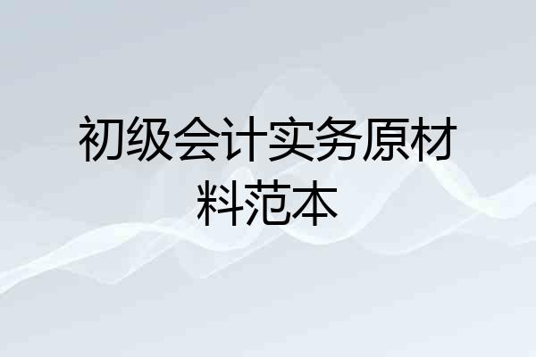 初级会计实务原材料范本