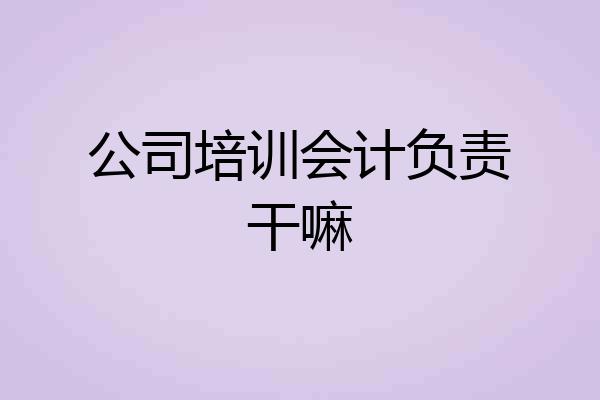 公司培训会计负责干嘛